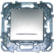 Одноклавишный перекрестный переключатель  с подсветкой  SE Unica Top, алюминий