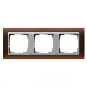 Рамка 3-ая Gira Event Матово-Коричневый цвет вставки Алюминий