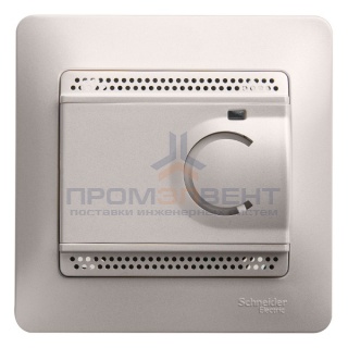 Термостат электронный теплого пола с датчиком от+5до+50°C 10A в сборе SE Glossa, перламутр