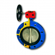Затвор дисковый поворотный Zetkama 499 A - Ду800 (PN10, Tmax 110°C, c редуктором, диск. нерж сталь)
