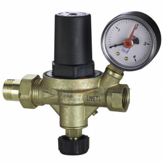Клапан подпиточный EMMETI Alimatic - 1/2" (НР/ВР, PN10 Tmax 40°C, настройка 0,3-4бар, с манометром)