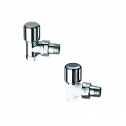 Угловой терморегулирующий вентиль LadyFAR TOP line, белая эмаль-сереб.