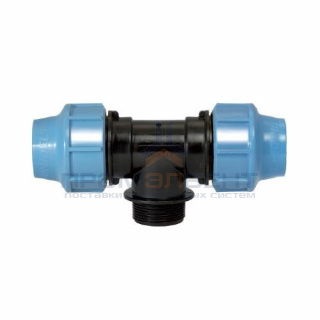 Тройник с переходом на наружную резьбу UNIDELTA 1010 - 16 x 3/4" (винтовой, для труб ПНД)