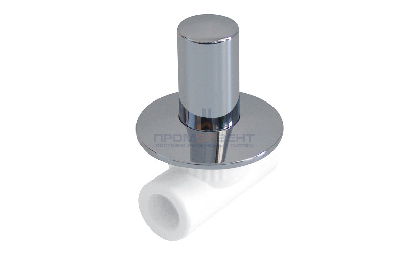 Кран вентильный под штукатурку KALDE - 20 (для полипропиленовых труб, цвет белый)