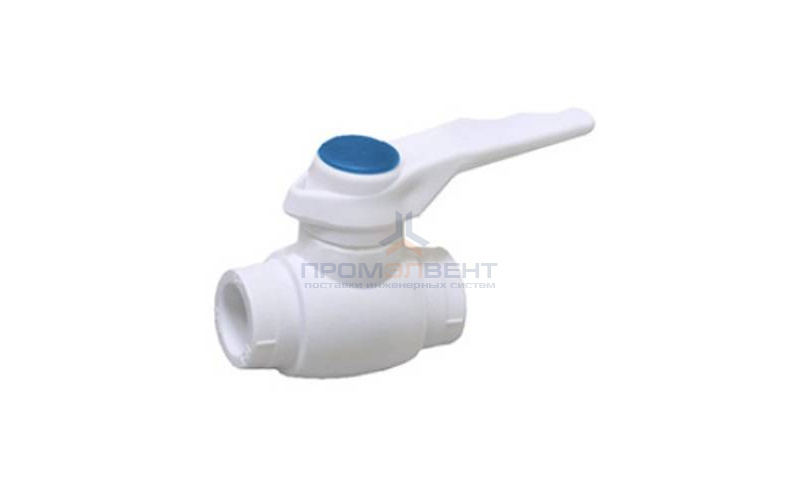 Кран шаровой Fusitek - 50 (Пайка/Пайка, ручка-рычаг белая с синей меткой)