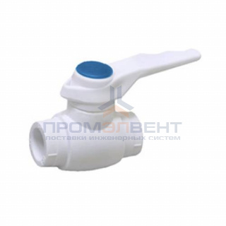 Кран шаровой Fusitek - 50 (Пайка/Пайка, ручка-рычаг белая с синей меткой)
