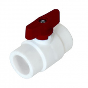 Кран шаровой мини KALDE - 32 (для полипропиленовых труб под пайку, ручка-бабочка красная)