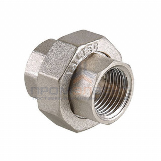 Муфта разъемная VALTEC VTr.340 - 1" (резьбовая, латунь никелированная)