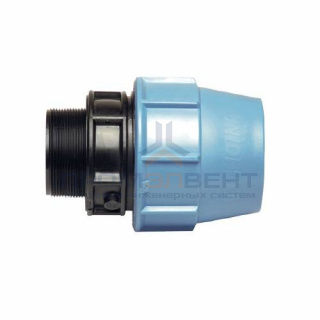 Переход на наружную резьбу UNIDELTA 1003 - 50 x 1"1/2 (винтовой, для труб ПНД, резьба пластиковая)