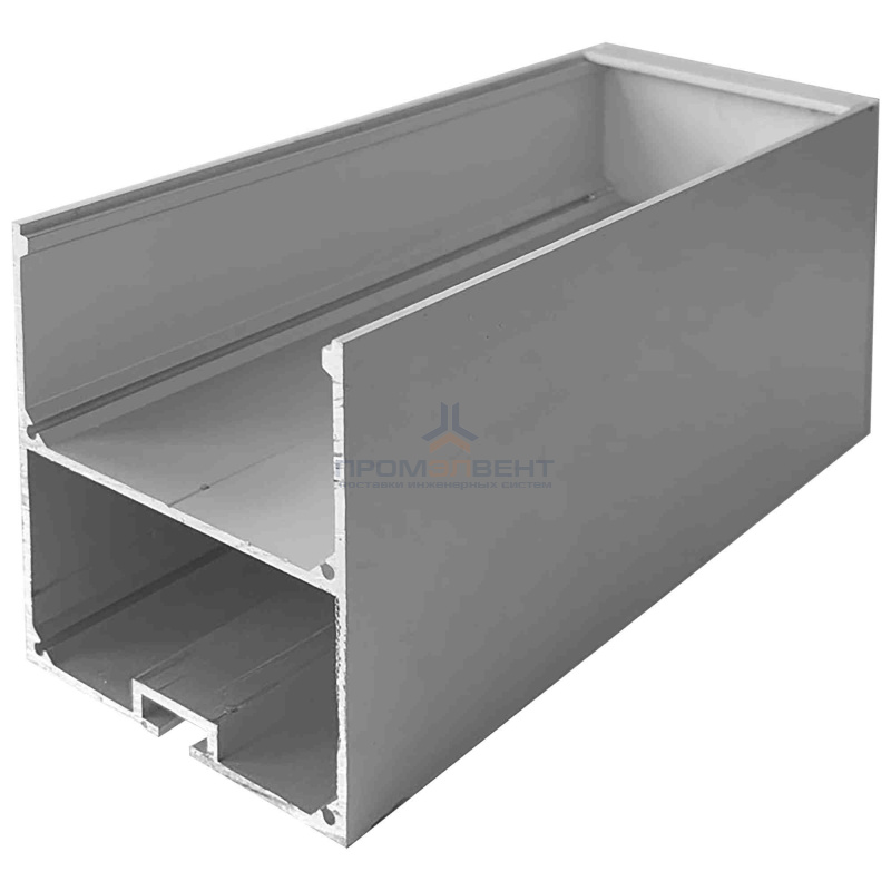 08-25-01 Профиль алюминиевый для светодиодной ленты, анод., П-образный , подвесной, серебро, 50х55мм, 2м, шир. ленты до 40мм, без упаковки (без рассеивателя, без заглушек).