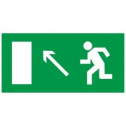 Самоклеящаяся этикетка 100х50мм "Направление к эвакуационному выходу налево вверх" IEK