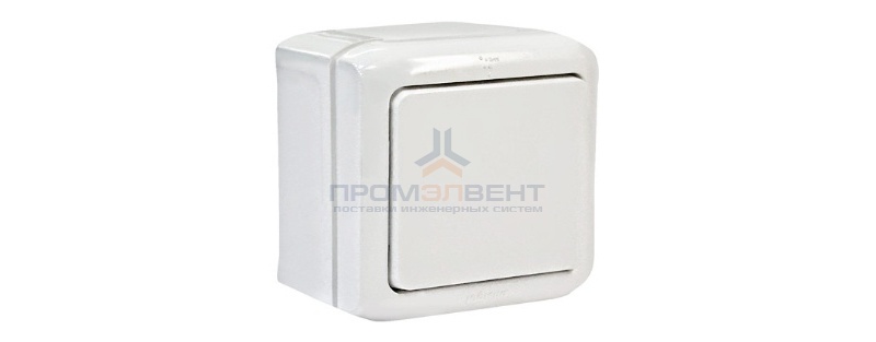 Выключатель кнопочный IP44 Legrand Quteo белый