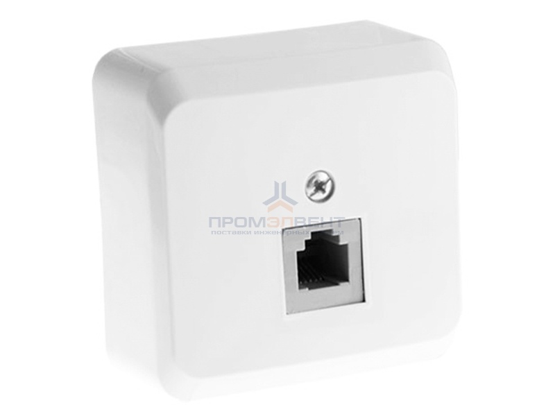 Розетка телефонная RJ-11 Этюд белая [уп 25 шт]
