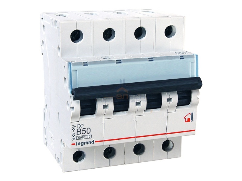Автоматический выключатель Legrand TX3 B50A 4П 6kA (автомат)