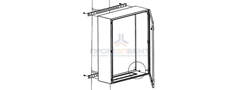 Комплект крепления шкафов CE/RAM box к столбу (ширина шкафа - 300 мм)