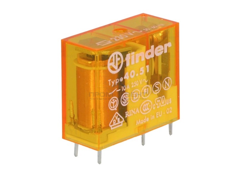 Миниатюрное PCB-реле Finder выводы 5мм, 1 контакт, 10A DC 24В AgNi